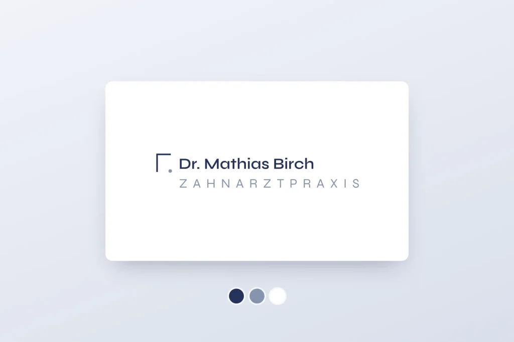 Logo der Zahnarztpraxis Dr. Mathias Birch mit ihren Markenfarben