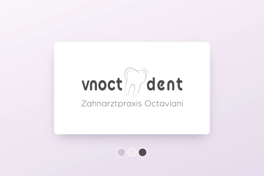 Logo der Zahnarztpraxis vnoct dent mit ihren Markenfarben